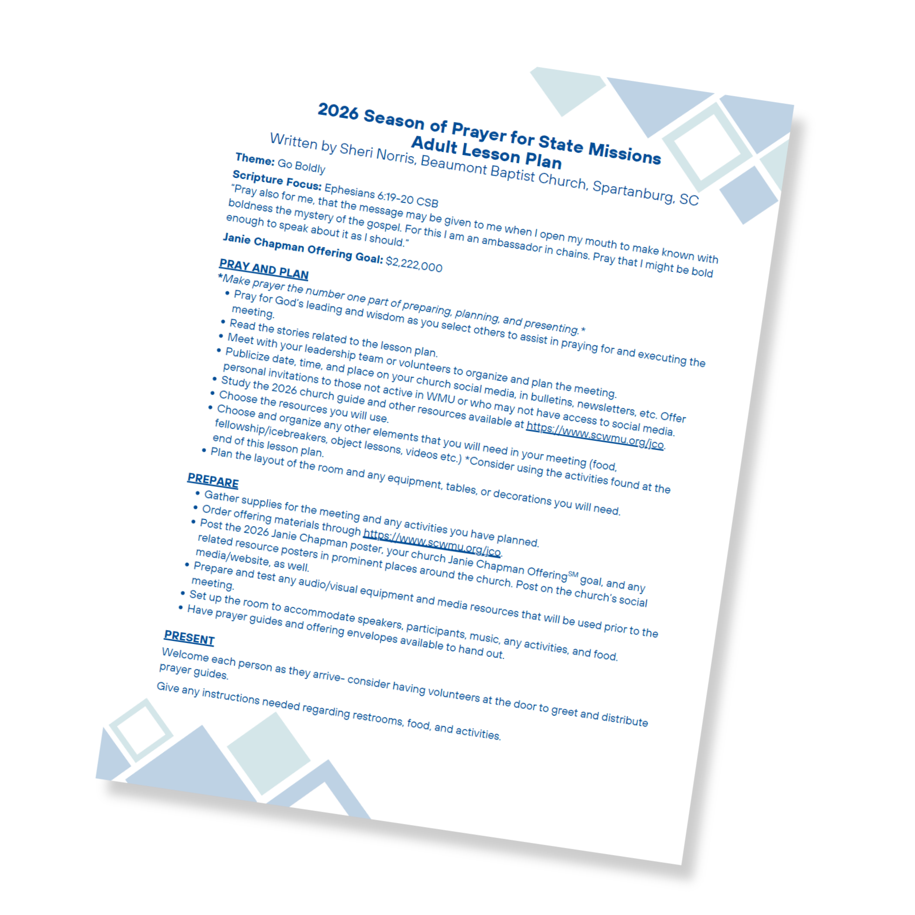2026 Adult Lesson Plan