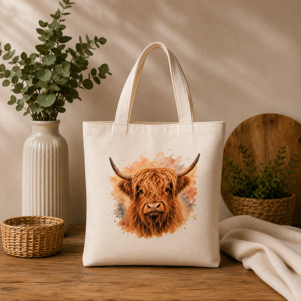Highland cow tote bag