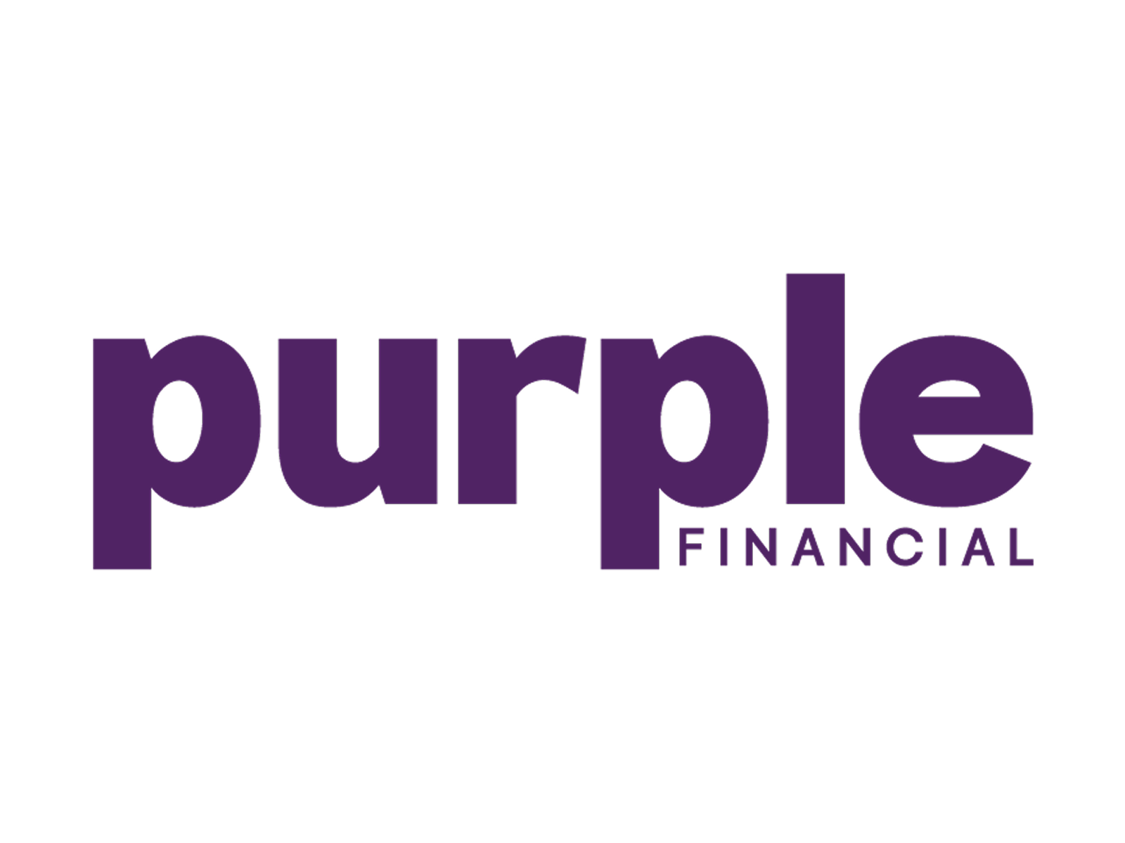 Purple logo of a company called Purple Financial with the word 'purple' in large purple letters and 'FINANCIAL' in smaller purple letters underneath.