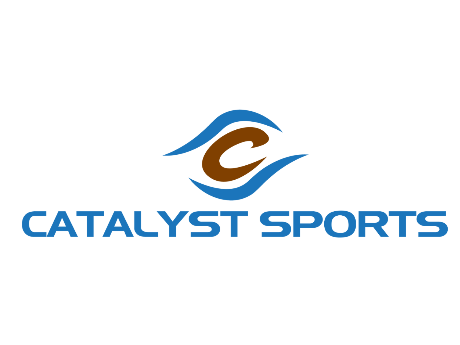 Logo of Catalyst Sports featuring a stylized 'C' with blue waves above and below, and the company name in bold blue letters.