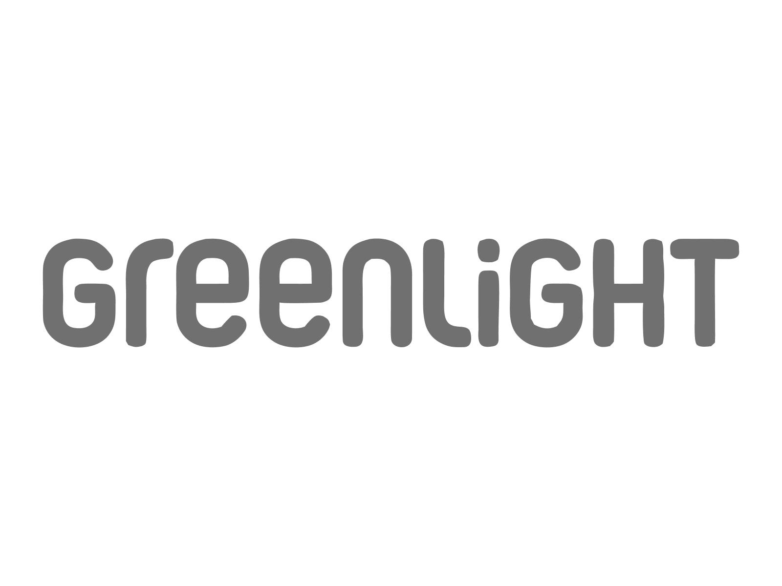 The word 'GREELIGHT' in large, gray, stylized letters on a white background.