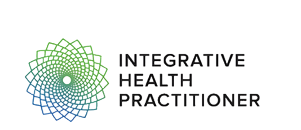 Logo with a colorful geometric spiral on the left and the words "Integrative Health Practitioner" on the right.