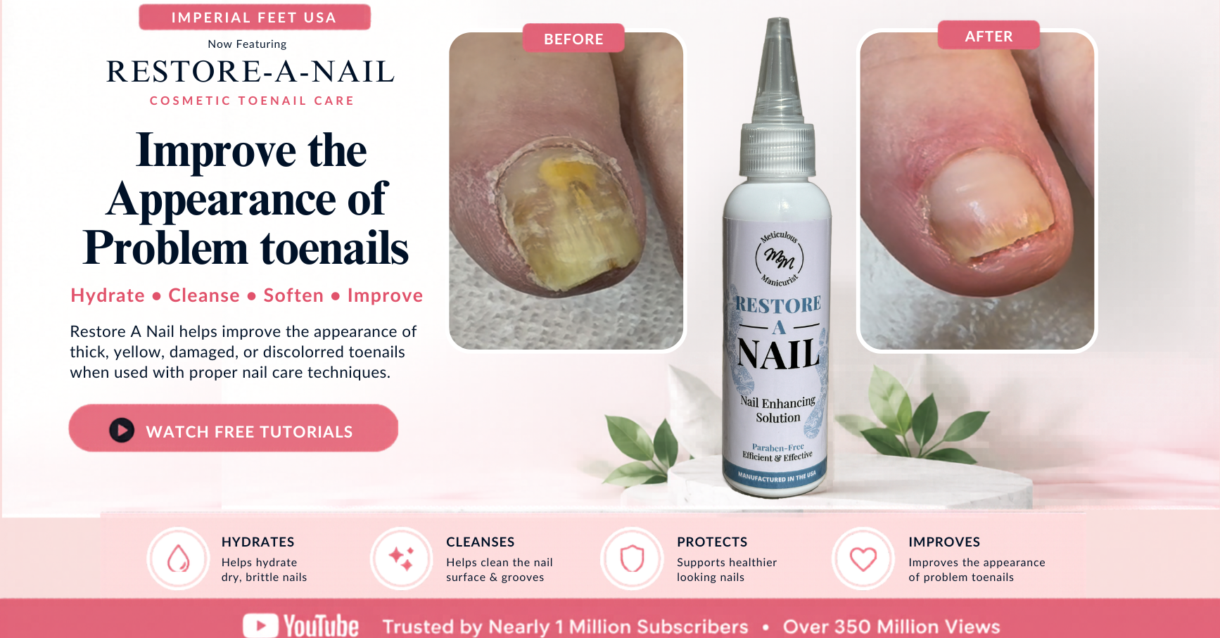 Restore A Nail before and after toenail care product