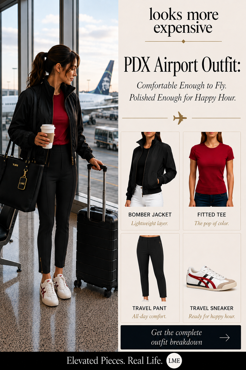 PDX Airport Outfit: Comfortable Enough to Fly. Polished Enough for Happy Hour.