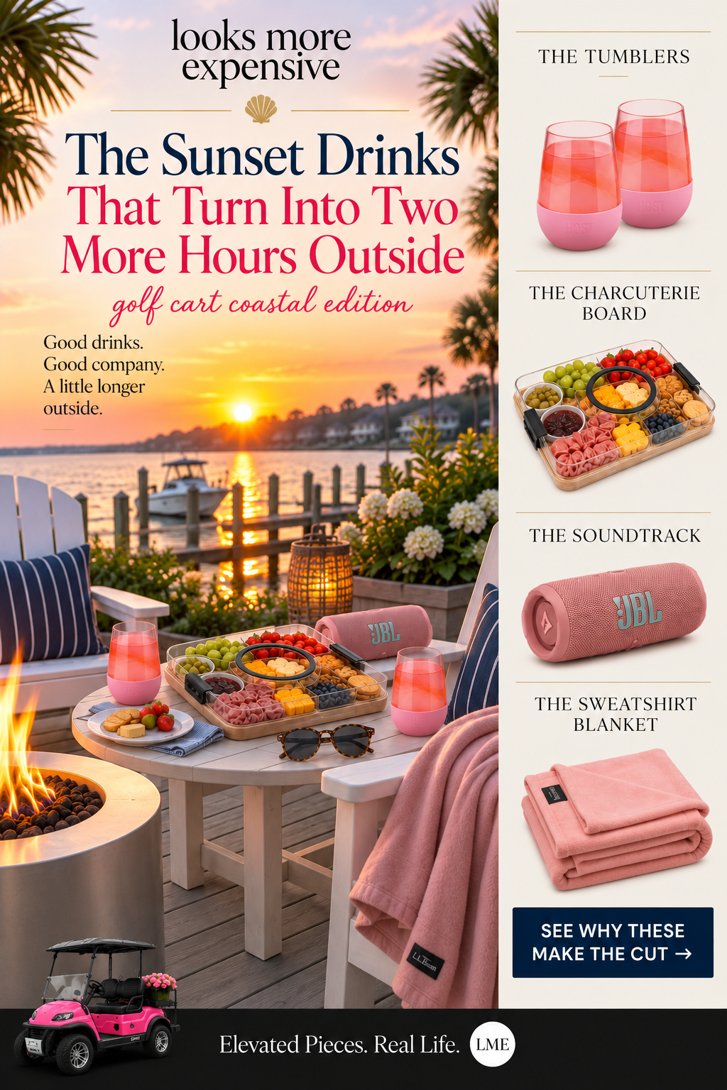 The Sunset Drinks That Turn Into Two More Hours Outside: Golf Cart Coastal Edition