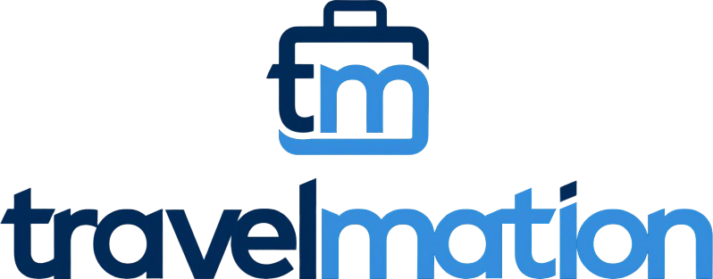 Travelmation logo with a suitcase above the words 'travel nation'