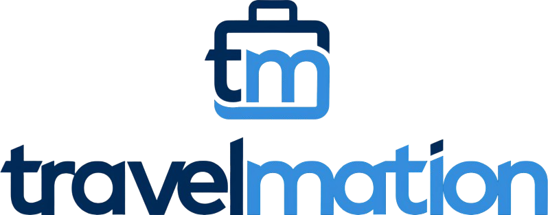 Travel nation logo with a suitcase above the words 'travel nation'