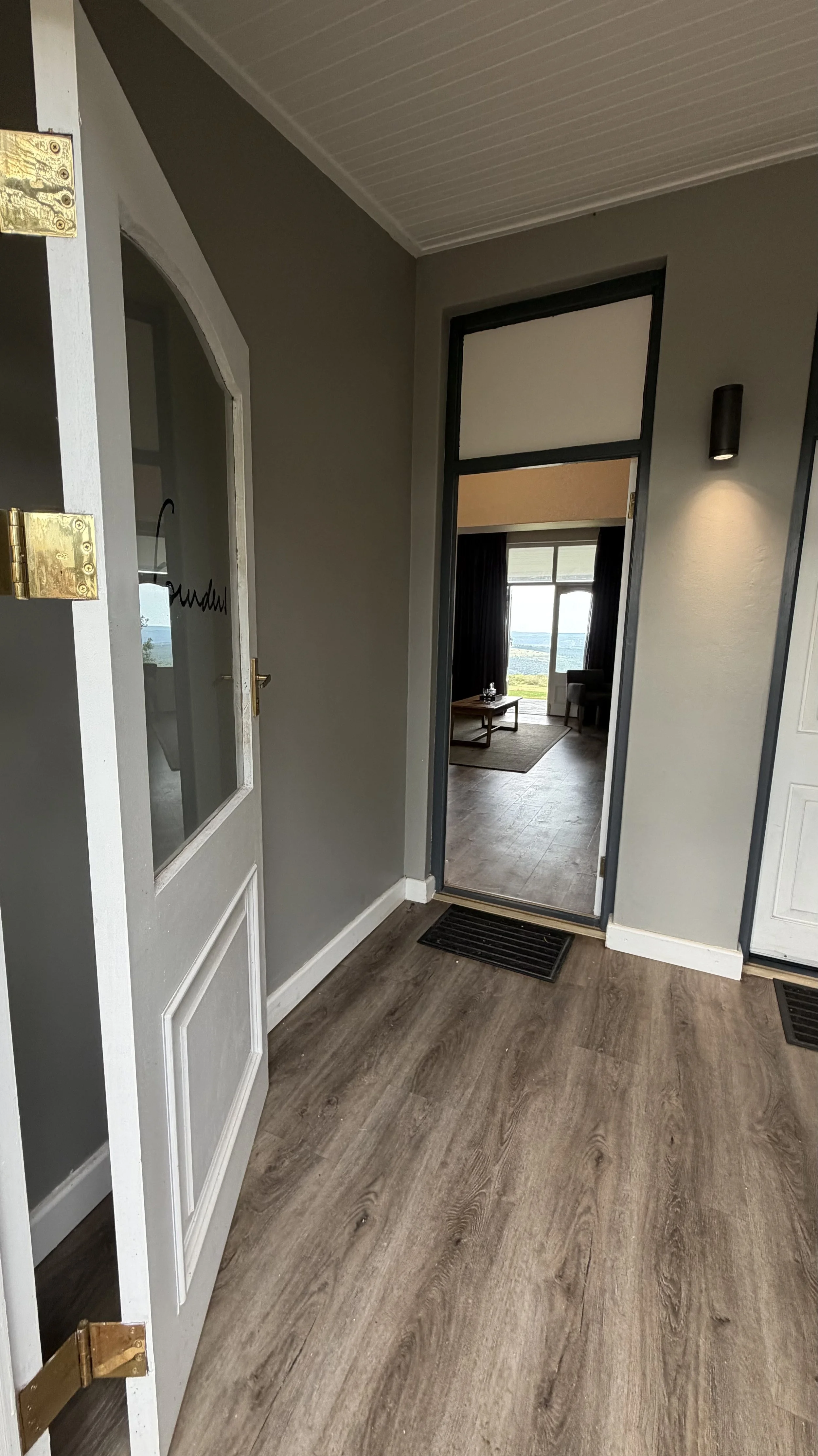 The exterior door leading to 2 rooms at the safari lodge