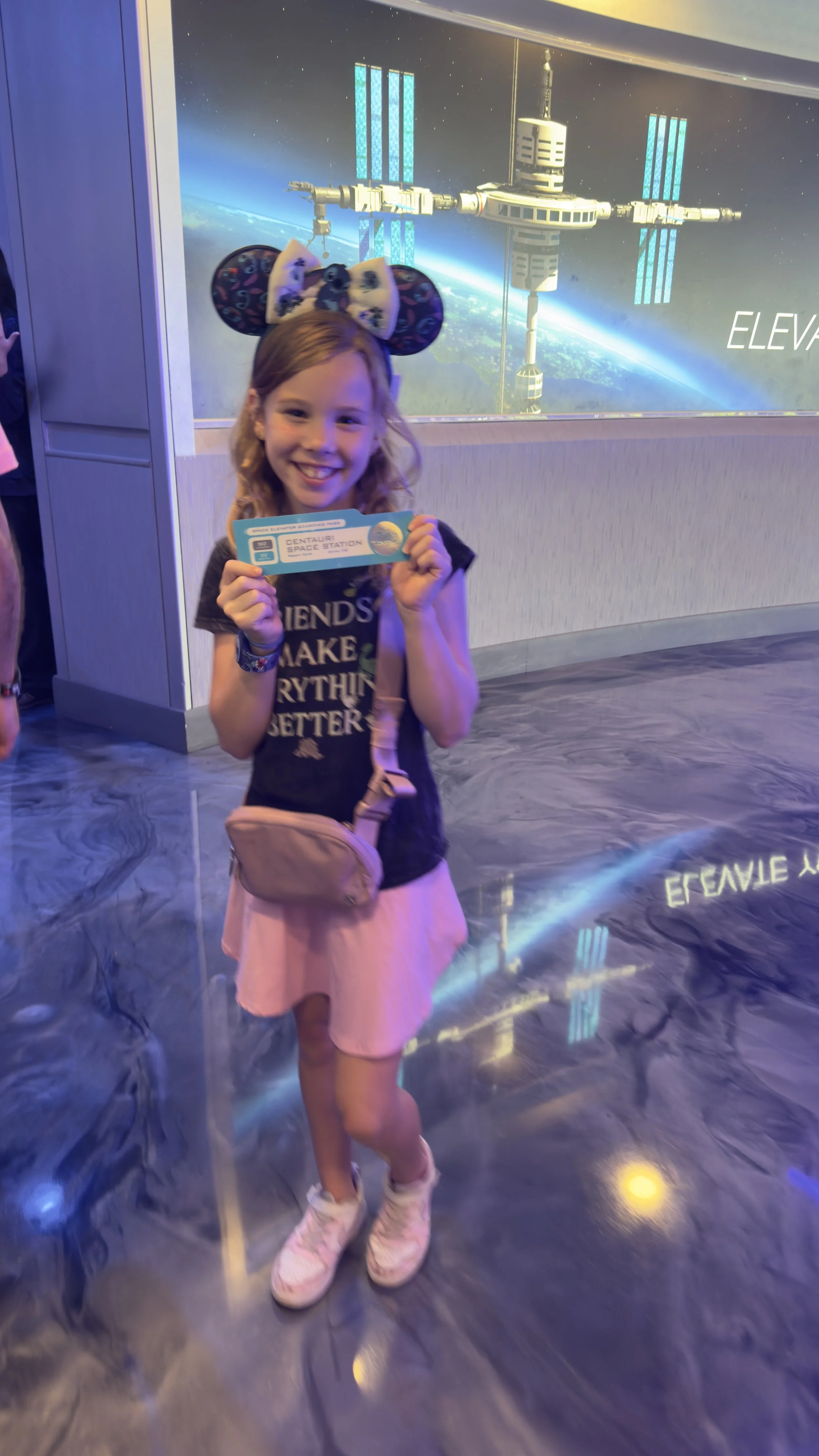 Space 220 ticket, Joy was so excited to try this!