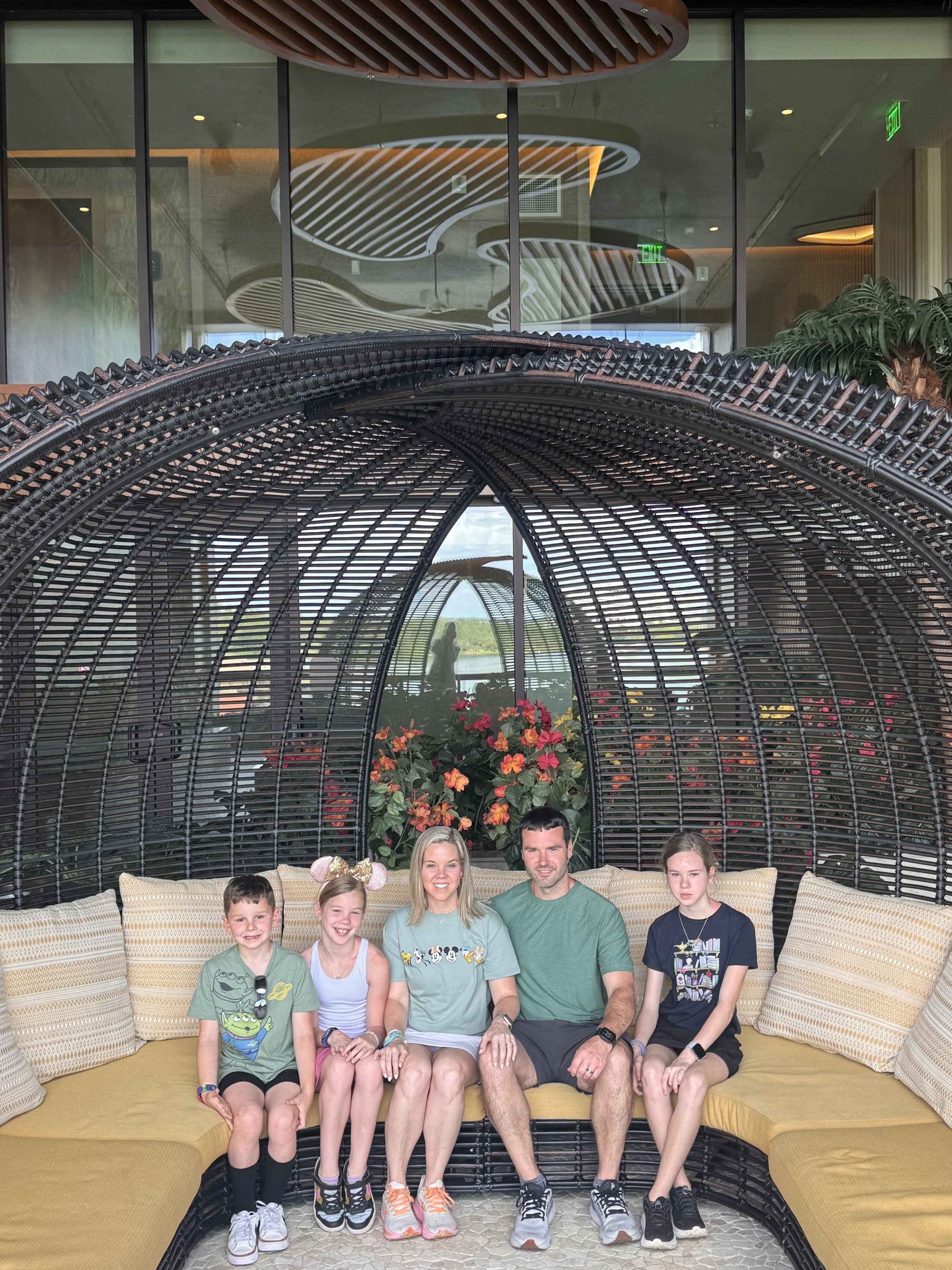 Our family of 5 at the new Polynesian tower