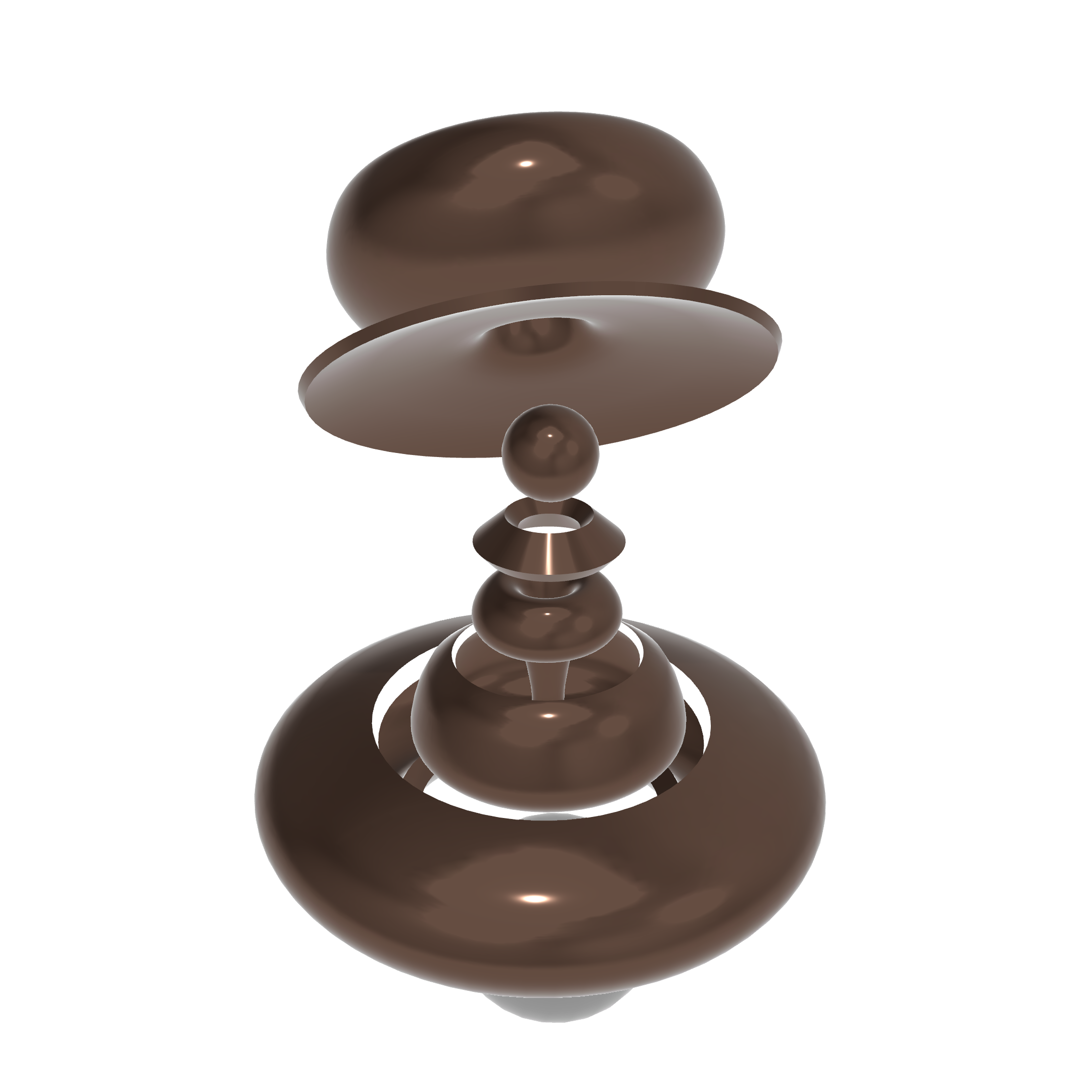 Close-up of a dark chocolate truffle with a glossy surface on a reflective surface.