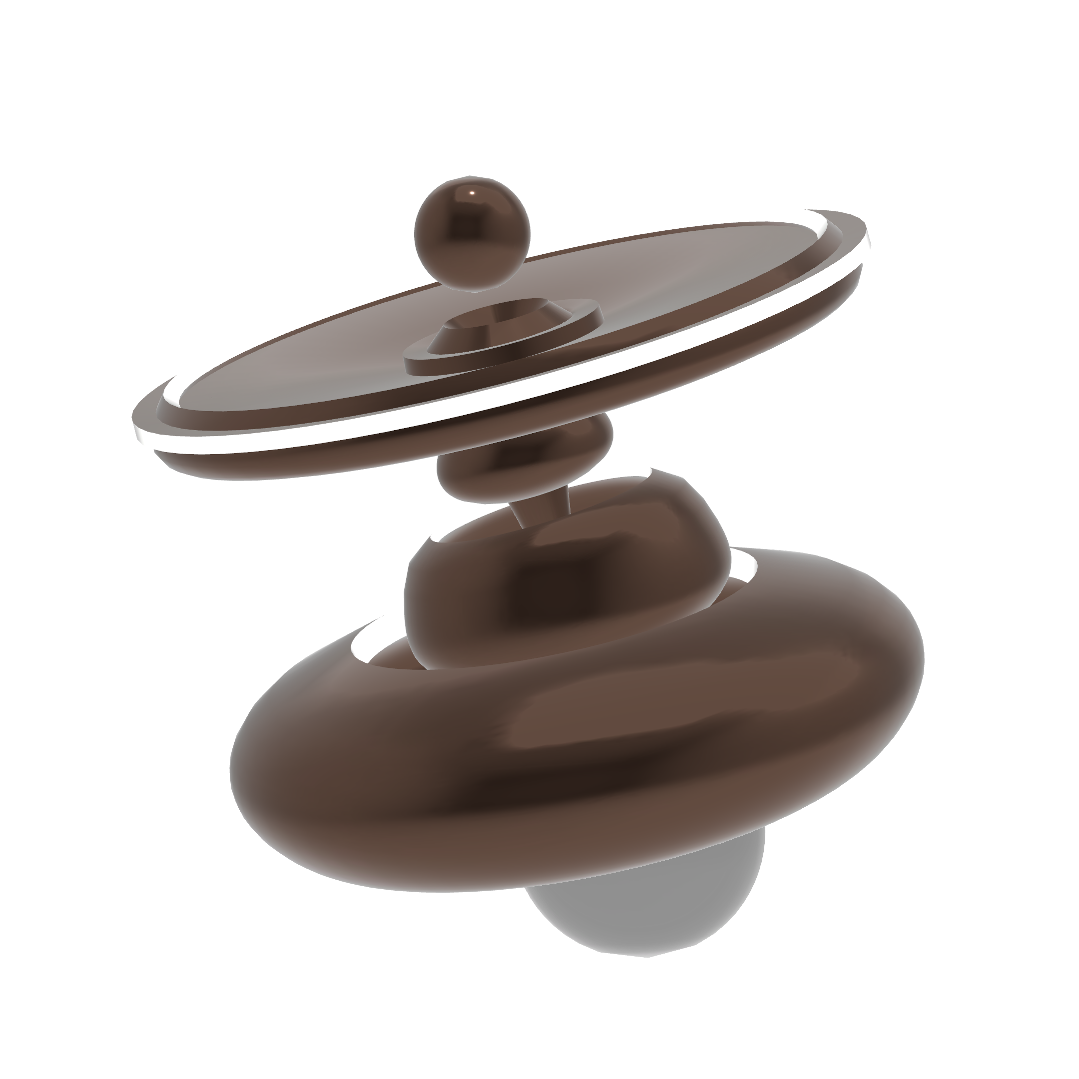 Close-up of a mechanical device with a brown spherical component and metallic elements, possibly part of a machine or robotic system.