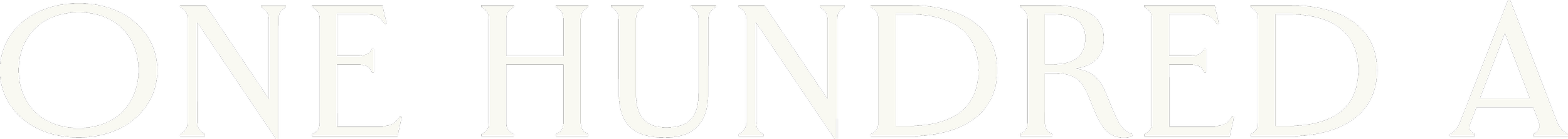 Bold text reading 'One Hundred A' on a black background.