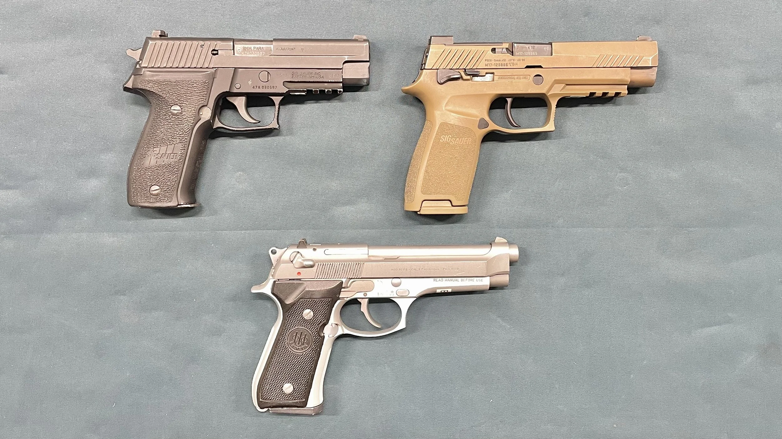 Sig Sauer P226, P320 M17 & Beretta 92 FS pistoolit