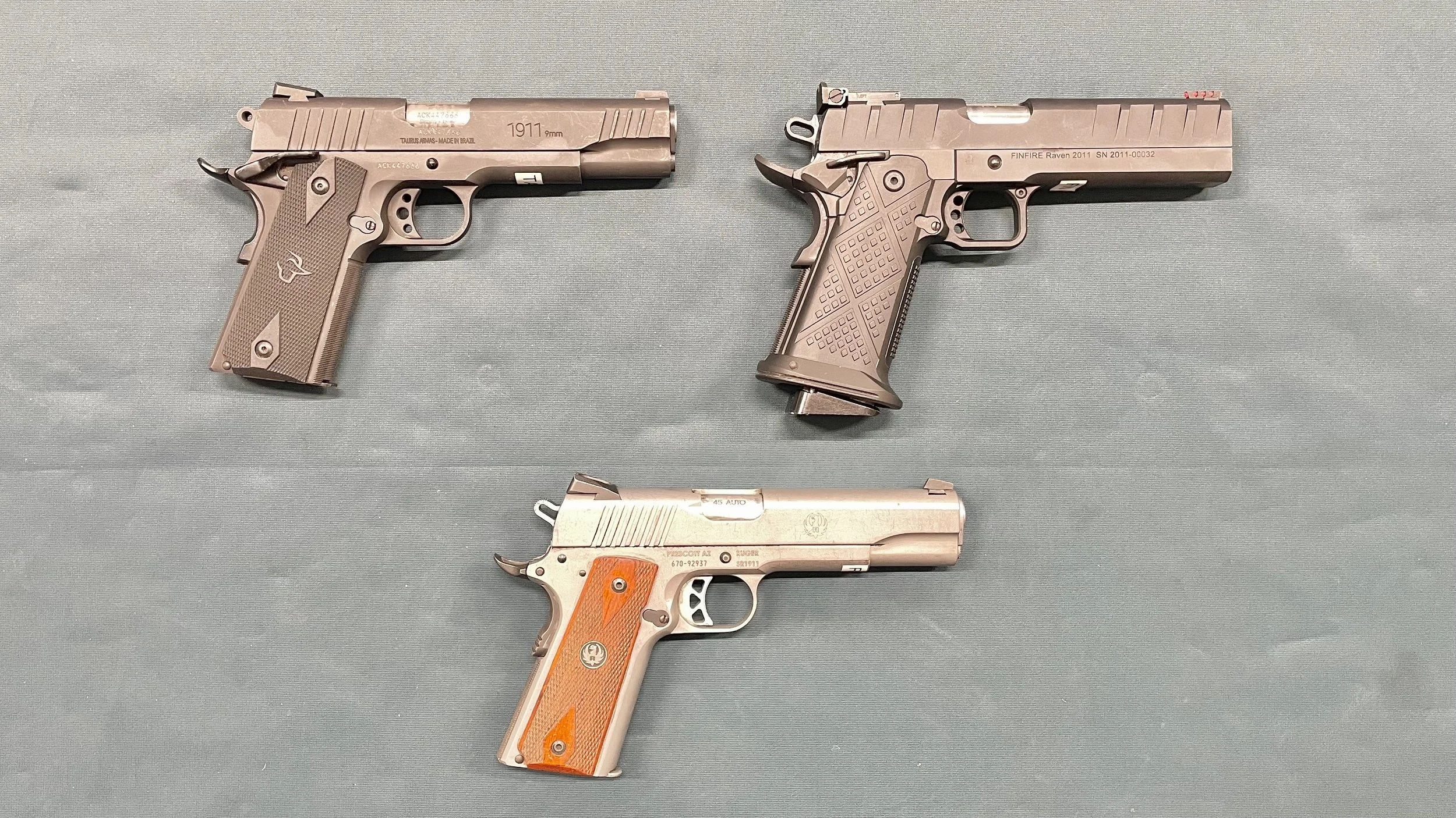 Taurus 1911, Finfire Ravel 2011 & Ruger 1911 pistoolit