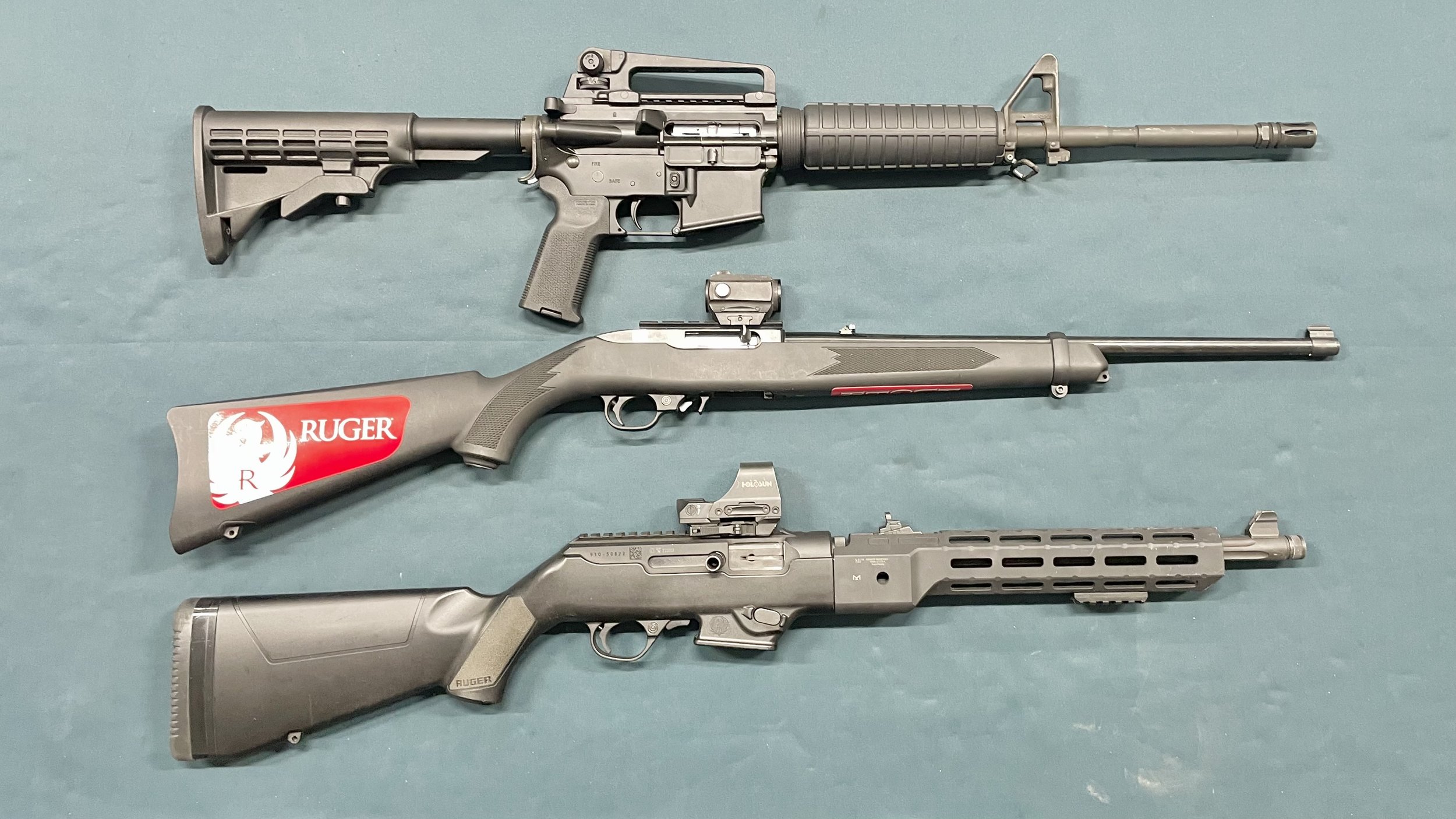 Bushmaster XM15, Ruger 10/22 pienoiskiväärit & Ruger PC Carbine kivääri