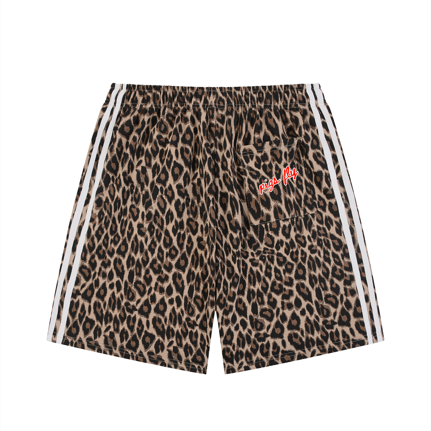 Pigs Fly Unisex Heavyweight Leopard Drawstring Shorts
