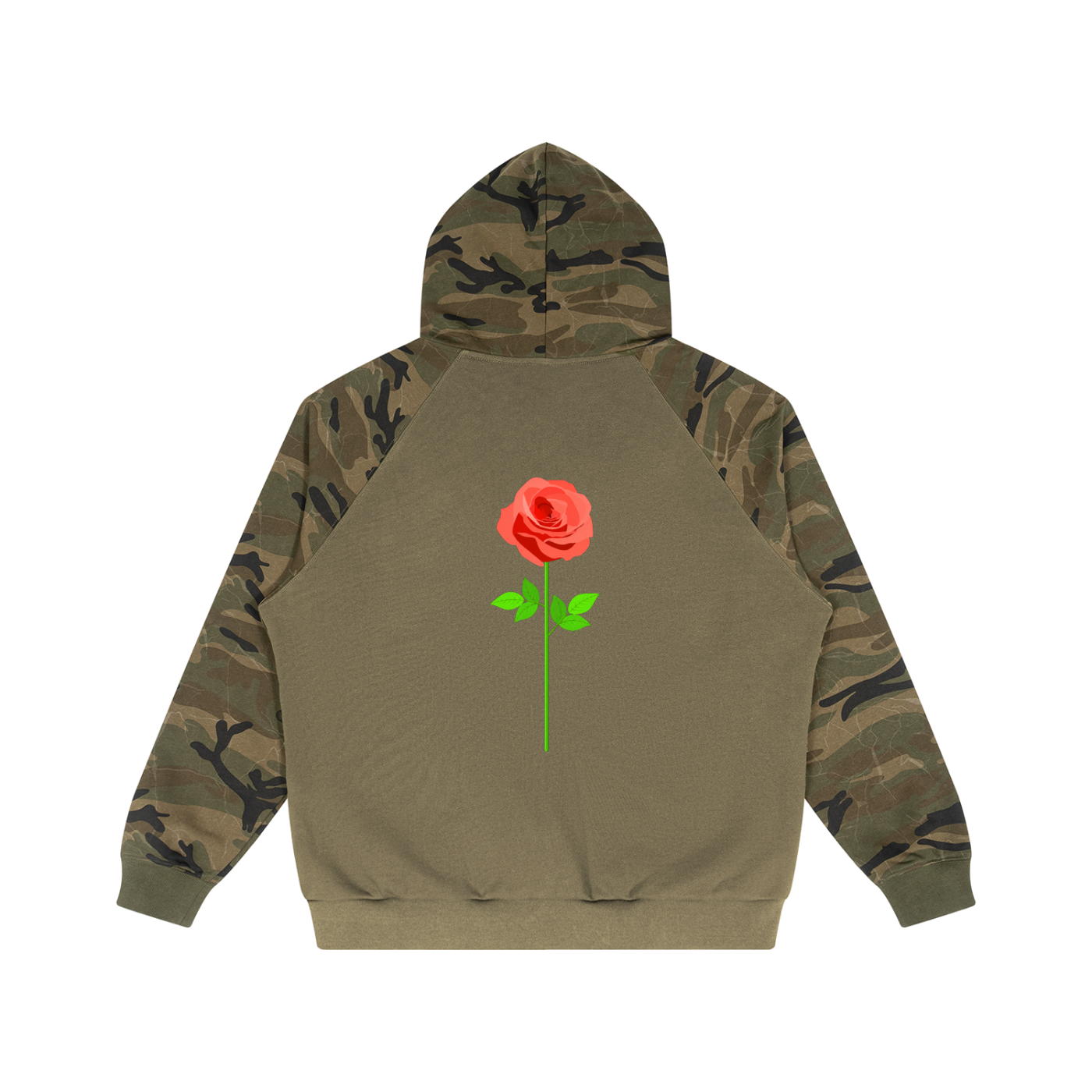 BEAUTY x Unisex Camo-Splice Raglan Hoodie