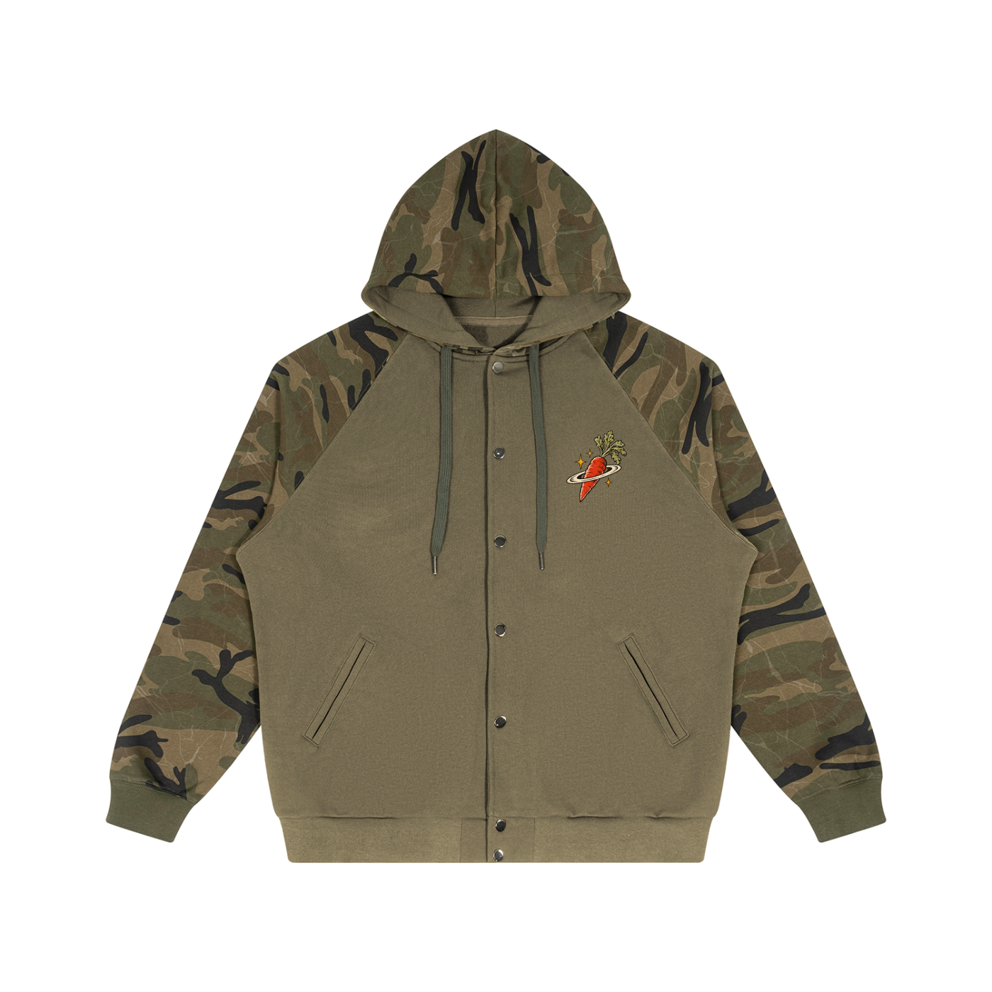 Unisex Camo-Splice Rabbit Raglan Hoodie