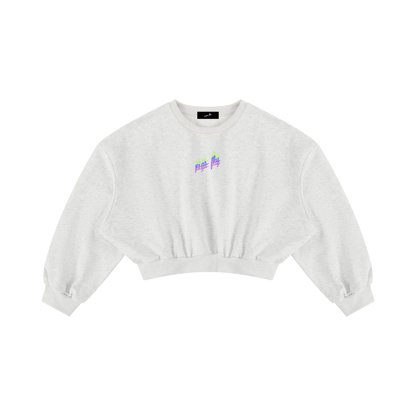 Pigs Fly "Women's" Boxy Cropped Crewneck Sweatshirt