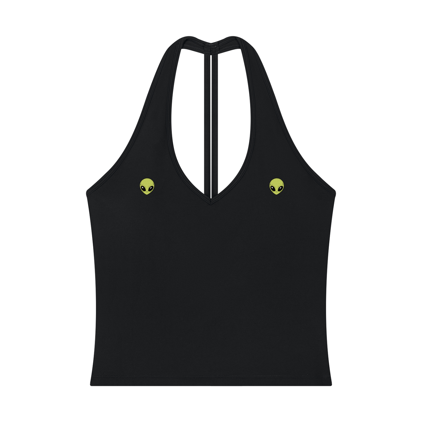 "Women's" Halter V-Neck Yoga Alien Tank Top