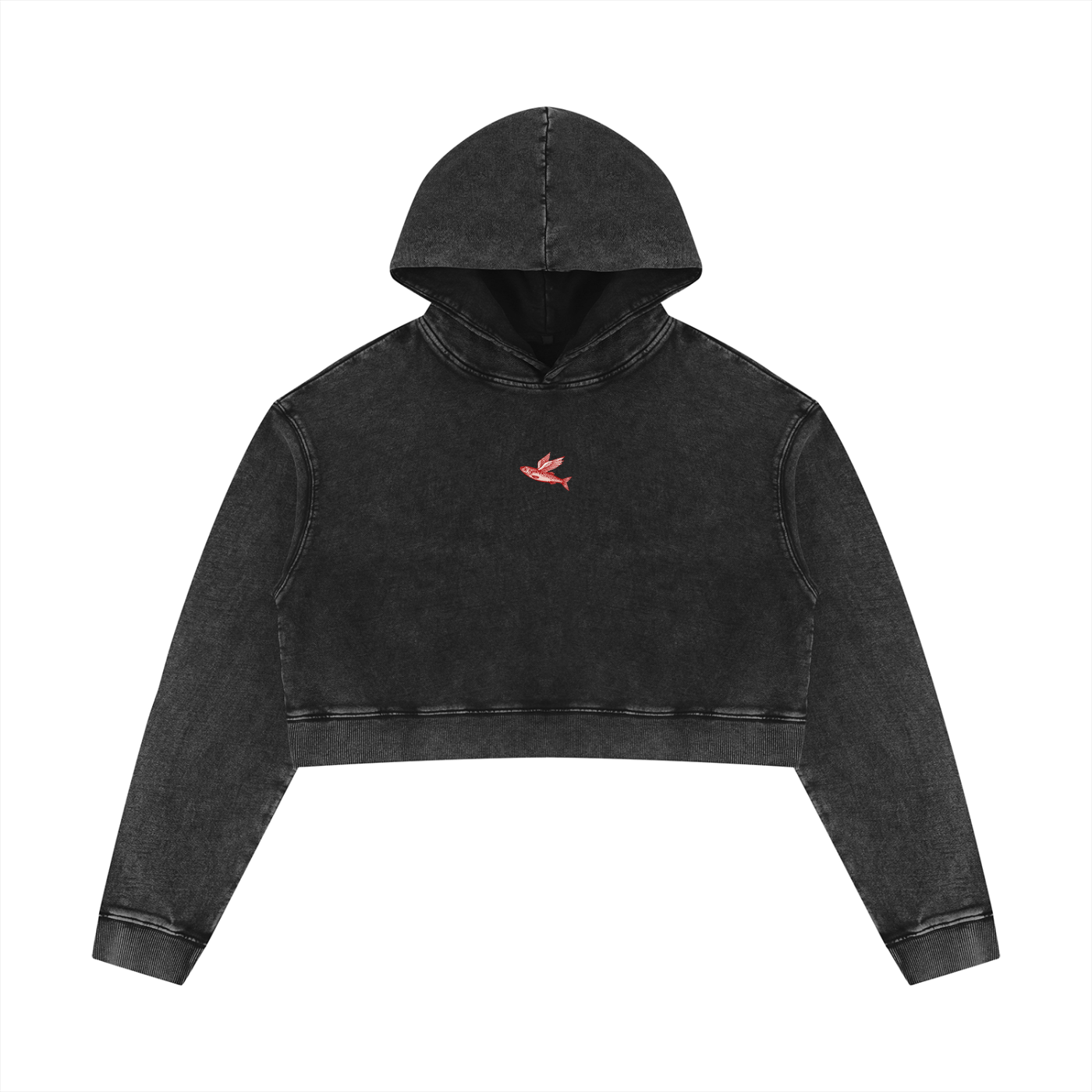 "Women’s" Mineral Washed Crop Sardine Hoodie