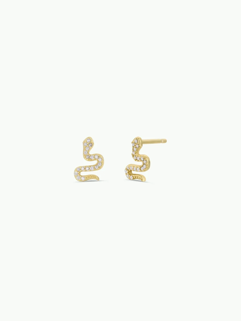 Sleek Serpent CZ Stud Earrings