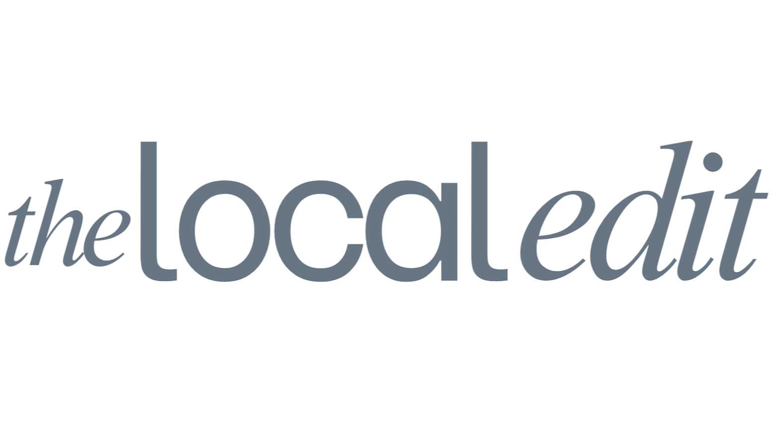 Text logo reading 'the local edit' in lowercase, with 'the' in a small serif font and 'local edit' in larger, bold, sans-serif font.