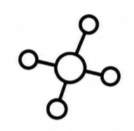 Représentation schématique d'une molécule ou d'une structure chimique simple