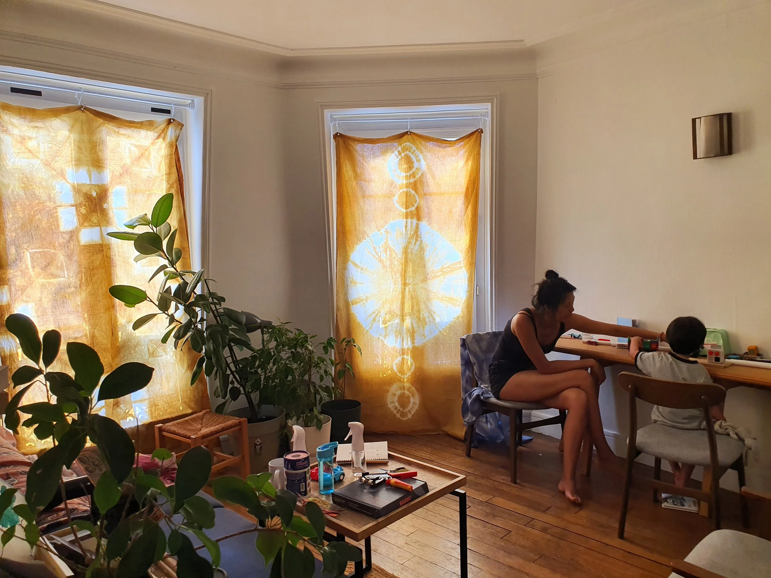 Soleils d'abondance - Handmade Shibori Textile