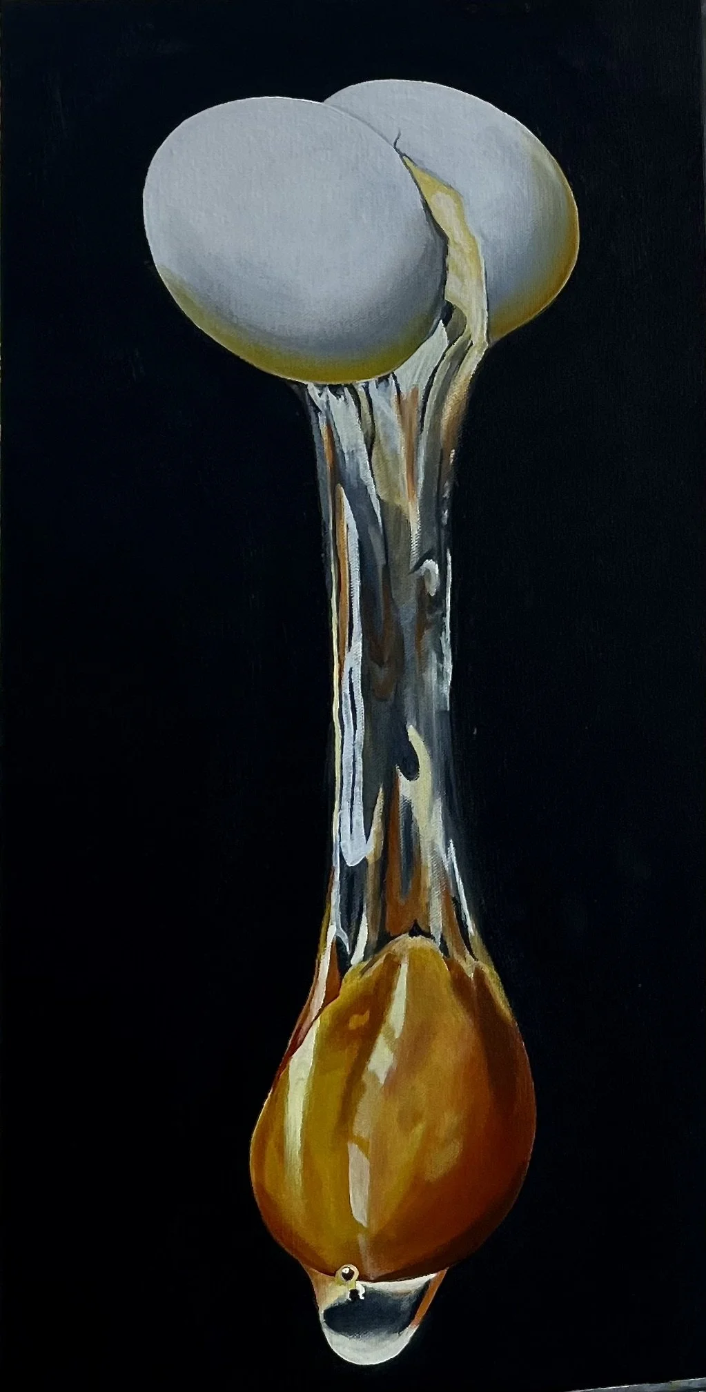 "Egg Drop", Oil on canvas, 10"x20", 2023