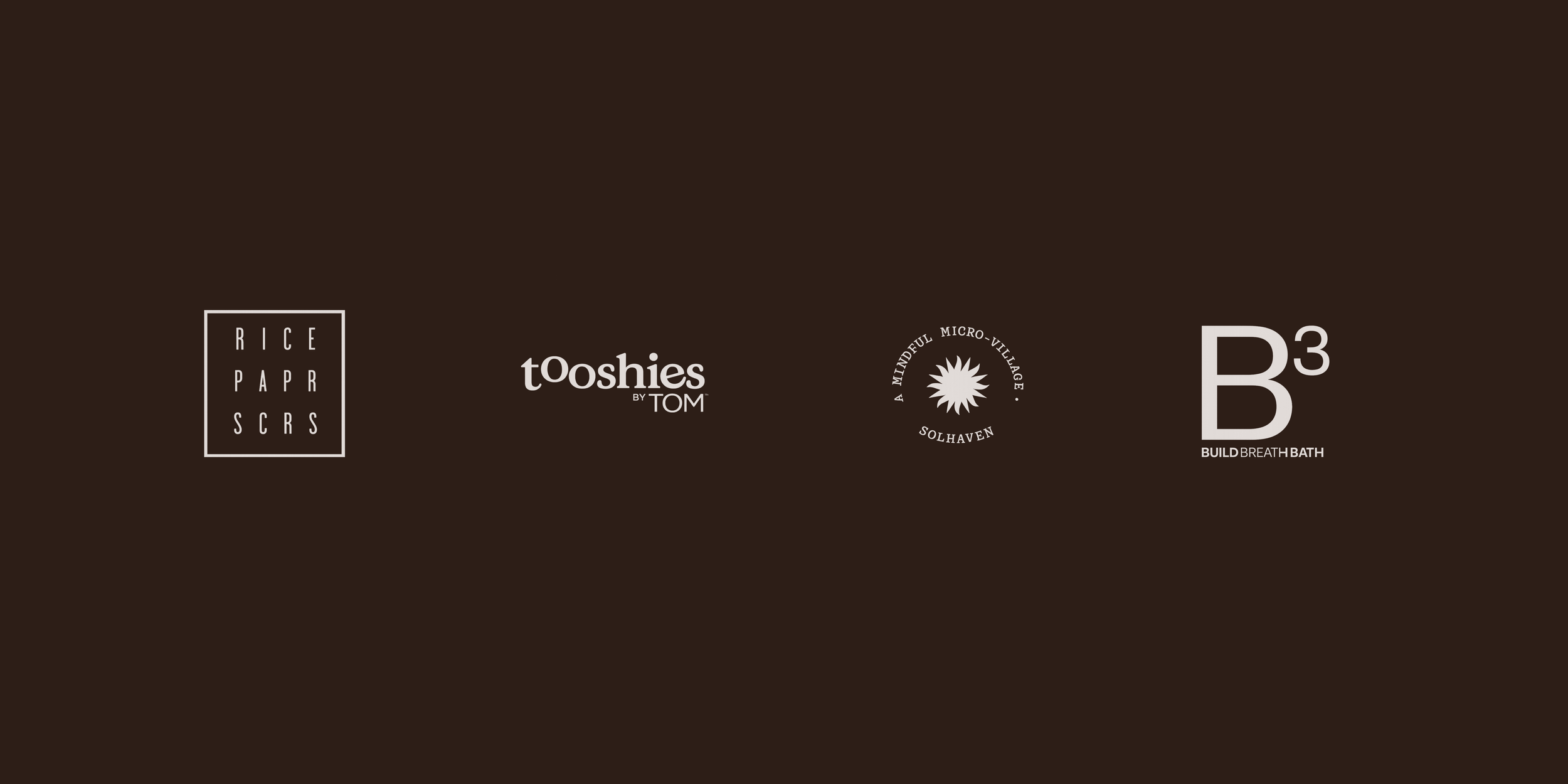 Client logos including Rock Paper Scissors, Tooshies by Tom, Solhaven and Build Breath Bath featured by LUME Creative, a branding, strategy and content production studio.