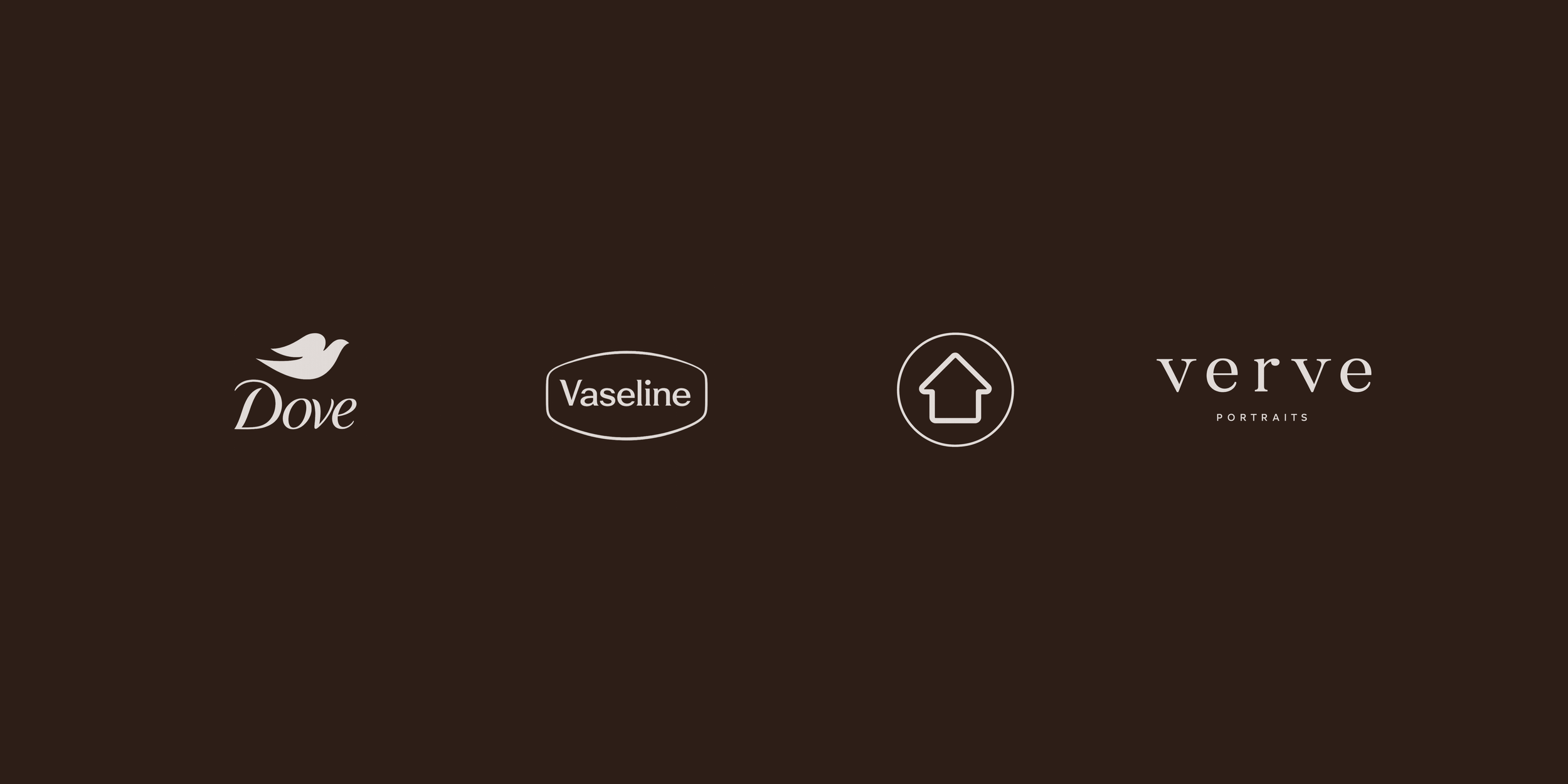 Client logos including Dove, Vaseline, Realestate.com and Verve Portraits featured by LUME Creative, a branding, strategy and content production studio.