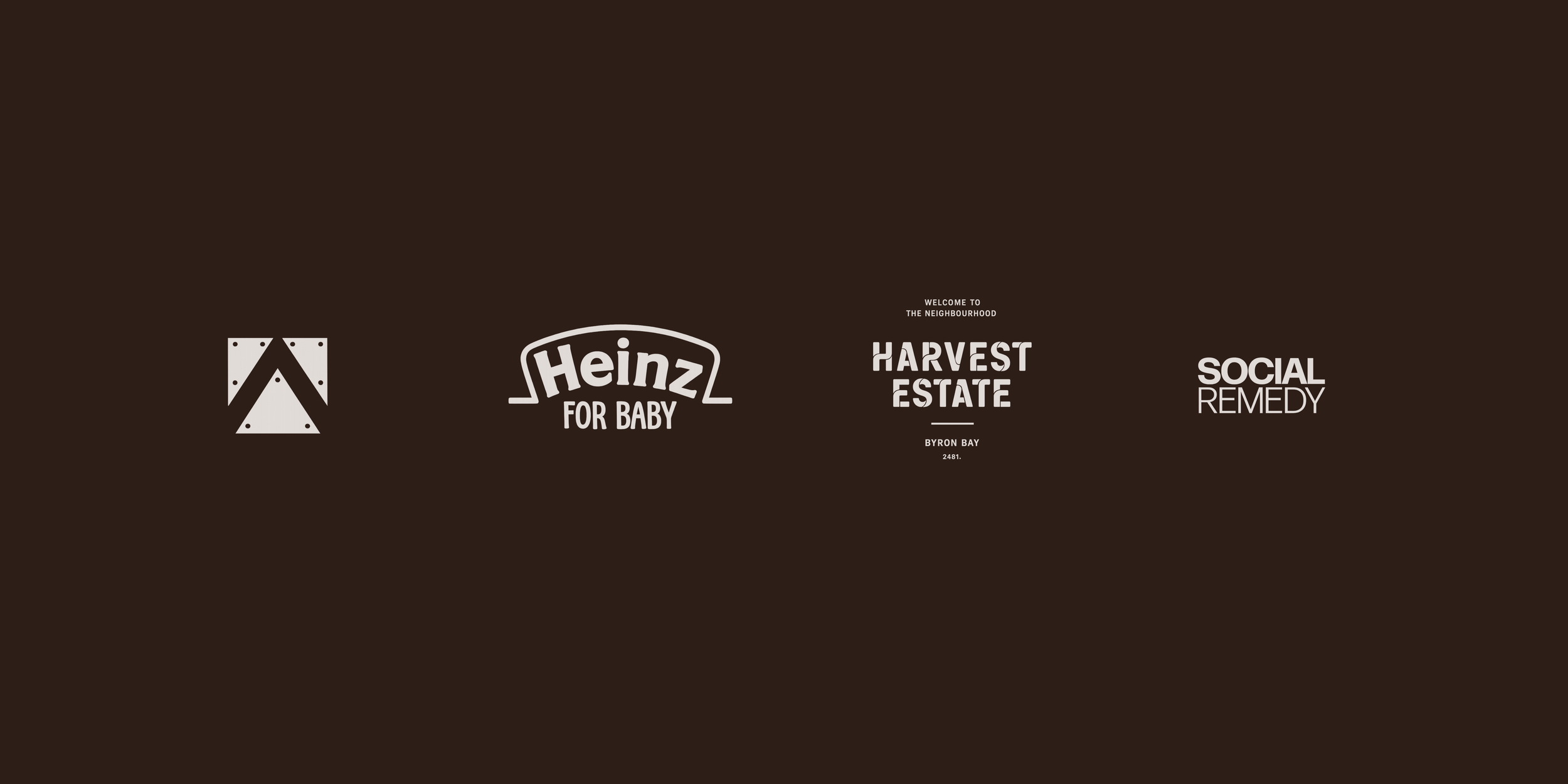 Client logos including Byron Bay, Heinz for Baby, Harvest Estate and Social Remedy featured by LUME Creative, a branding, strategy and content production studio.