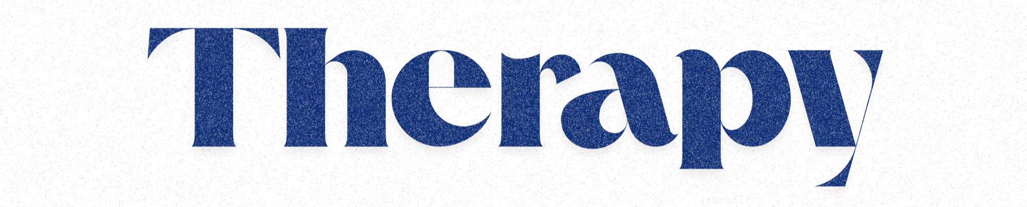 Text reading 'Therapy' in blue letters on a textured background.