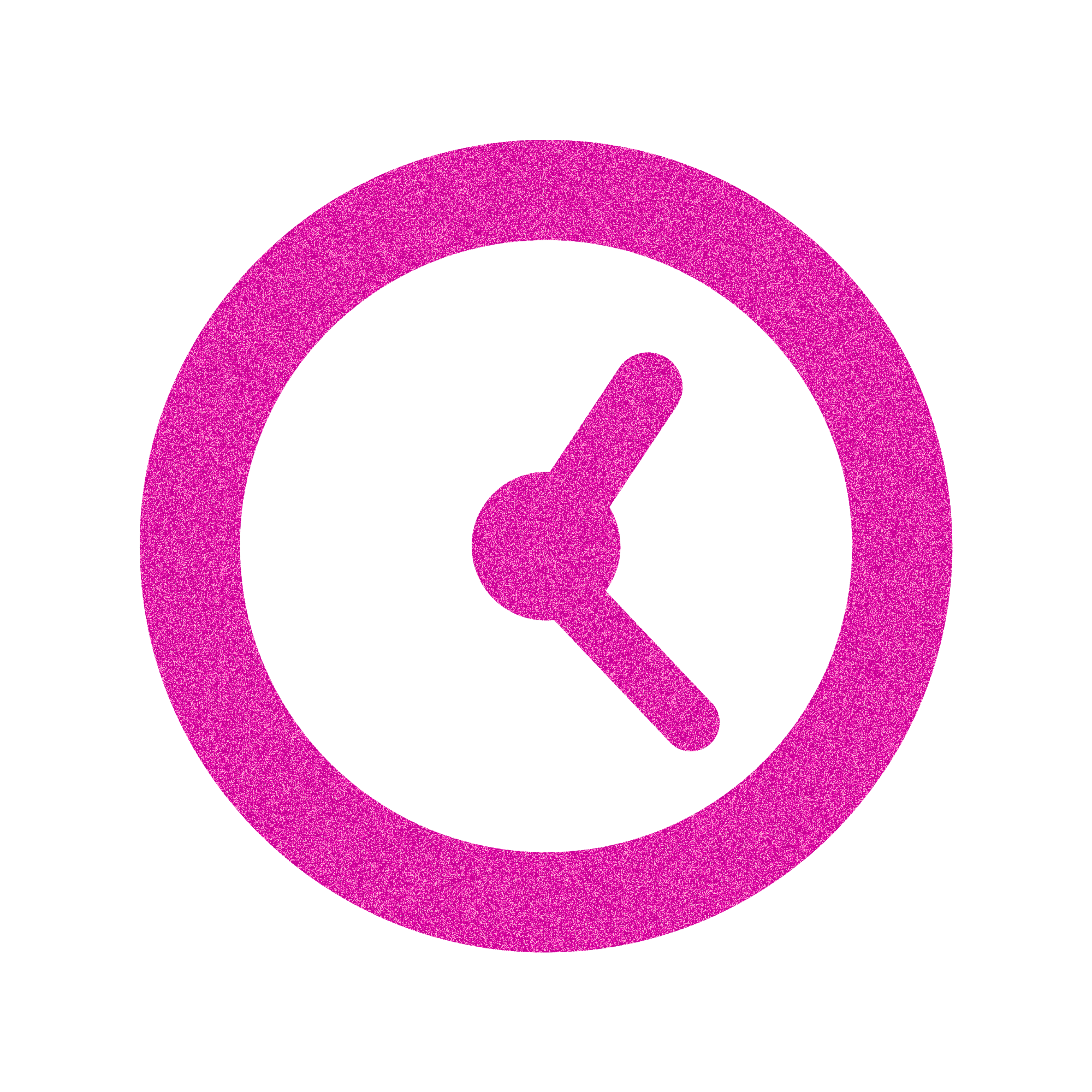 Pink clock on white background