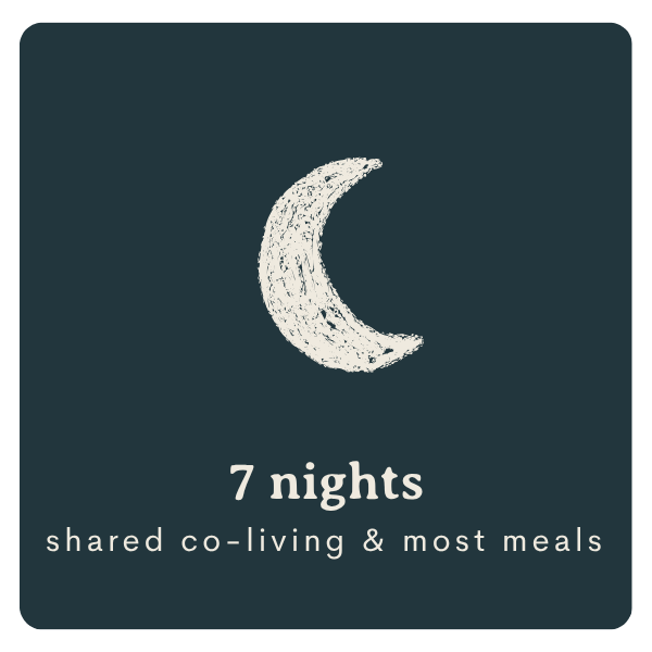 icon: 7 nights shared co-living and most meals