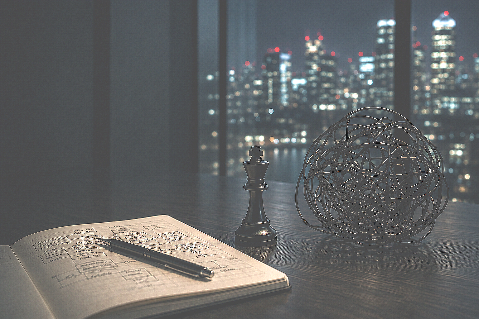 Leadership strategy and operational planning in a modern executive setting.