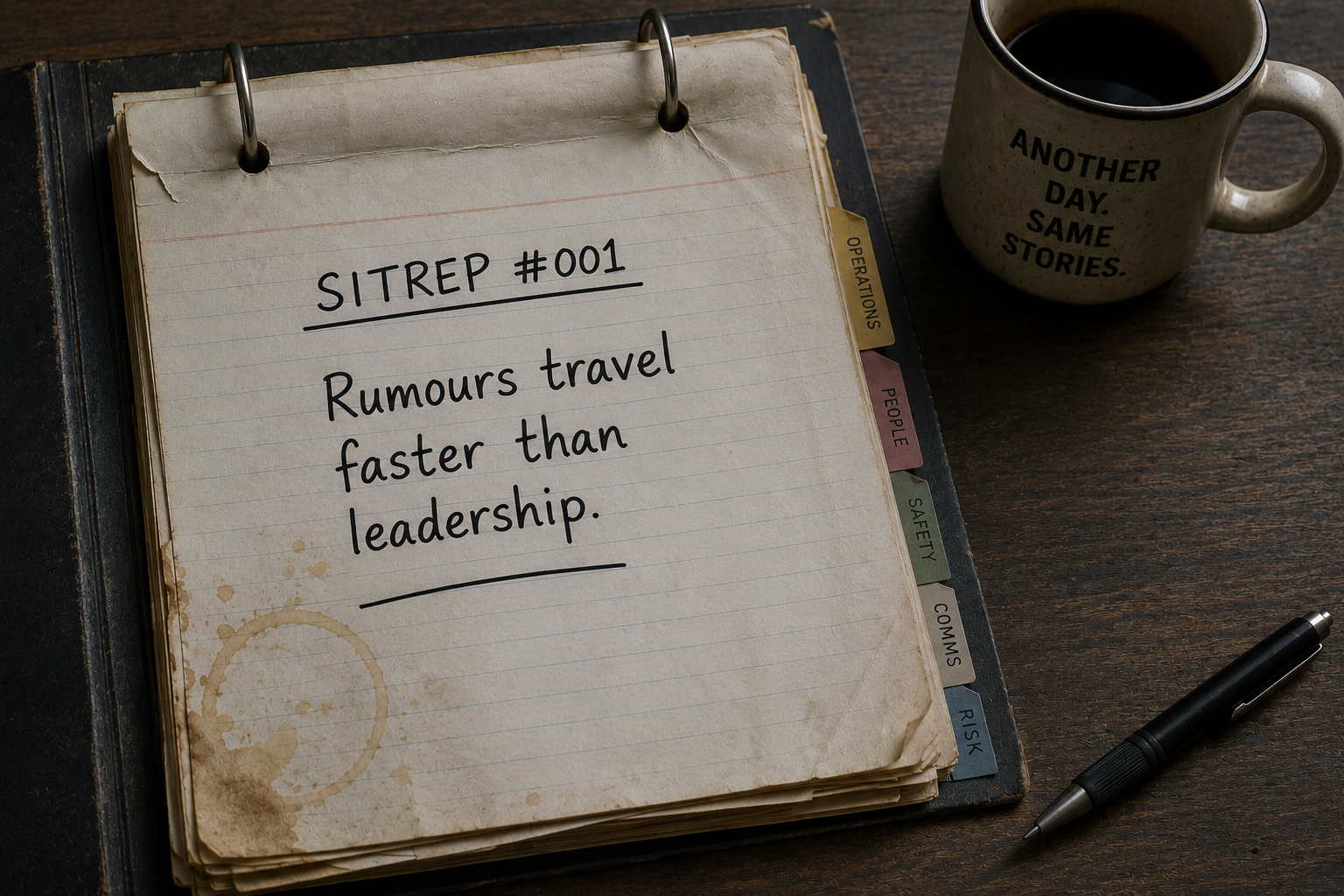 SITREP #001 Rumours Travel Faster Than Leadership  observation on organisational communication and workplace rumours