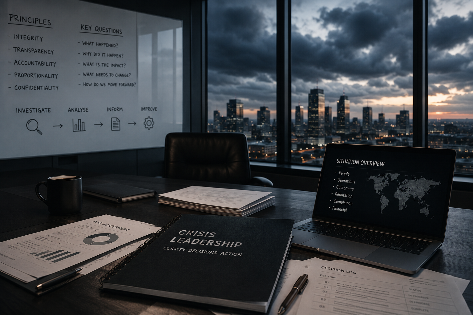 Governance and operational assurance expertise supporting investigations, crisis management, regulatory compliance and organisational resilience.