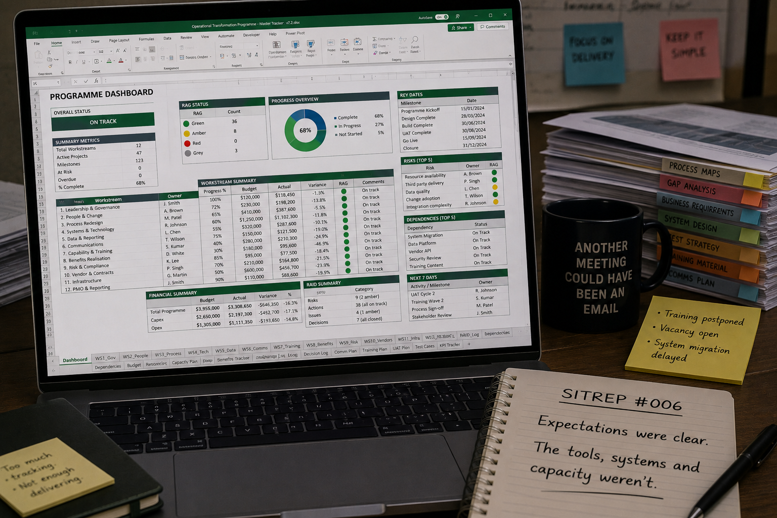 SITREP #006 operational planning system illustrating the importance of providing teams with the tools, systems and capacity to succeed.