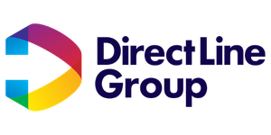 Logo of DirectLine Group with a multicolored circular design and company name in blue