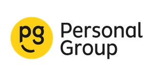 Personal Group logo with yellow circle and black text