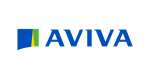 AVIVA logo with a stylized green, blue, and yellow abstract design
