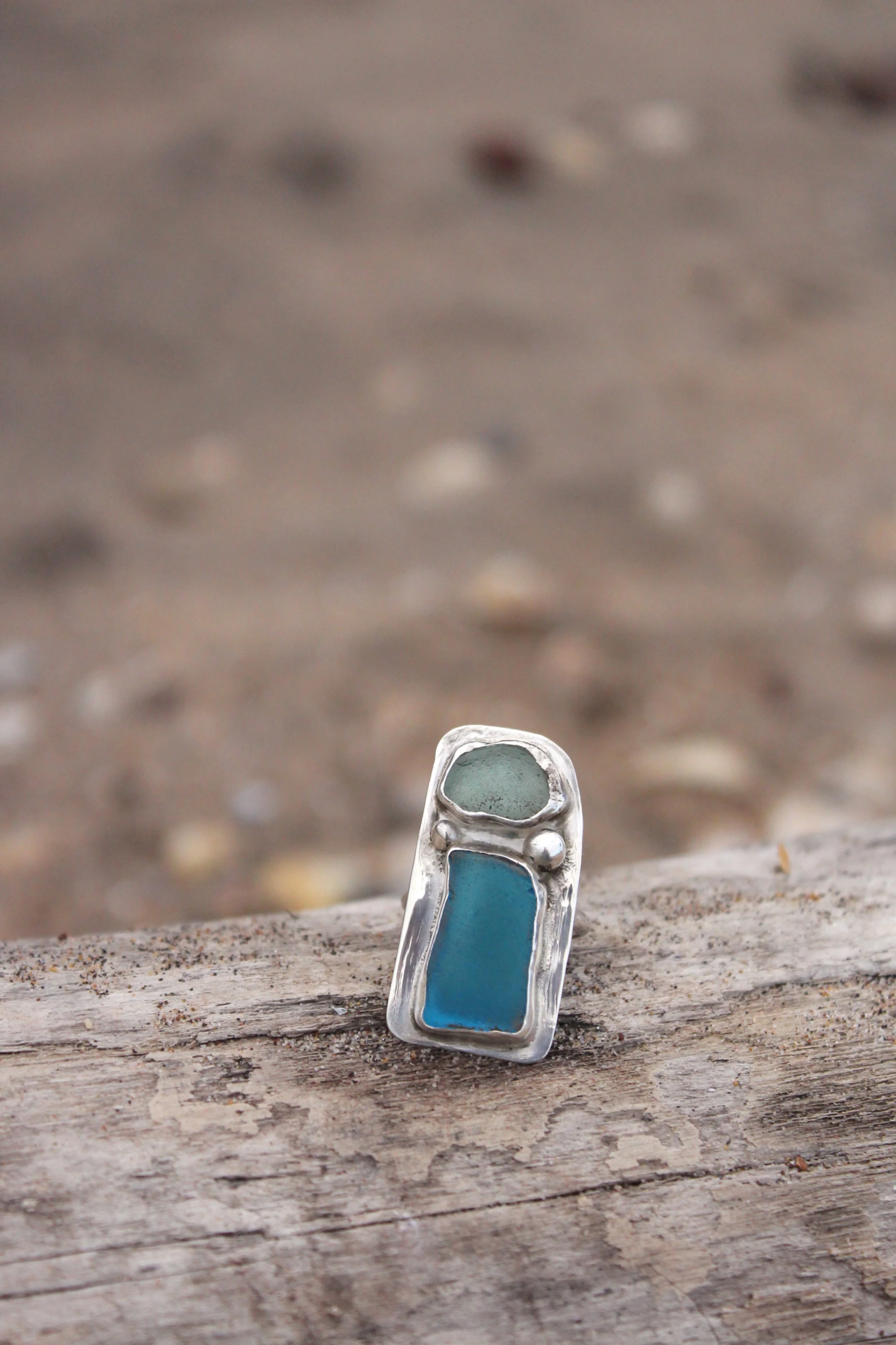 Sea & Sky Sea-glass ring