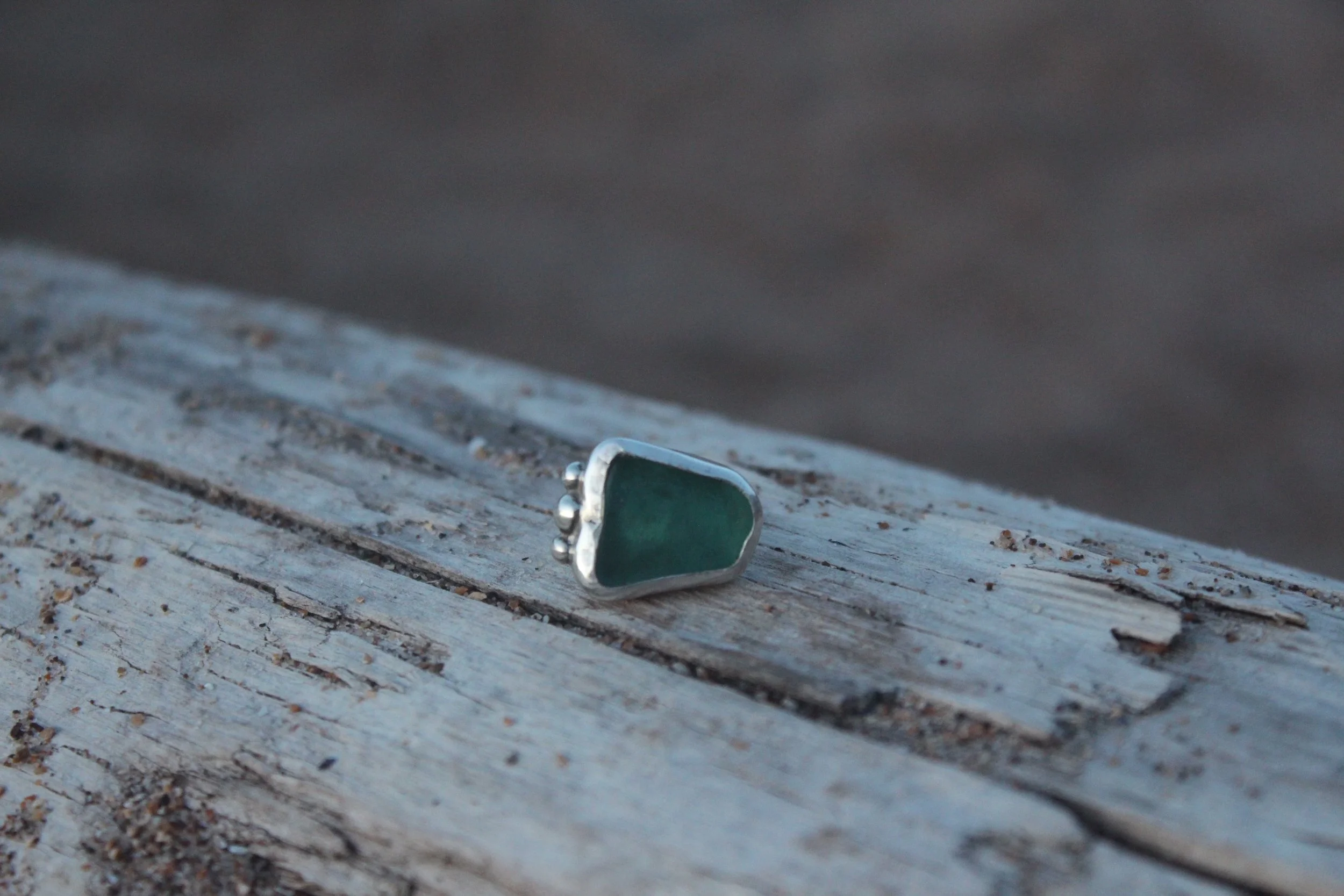 sea-glass pebble ring