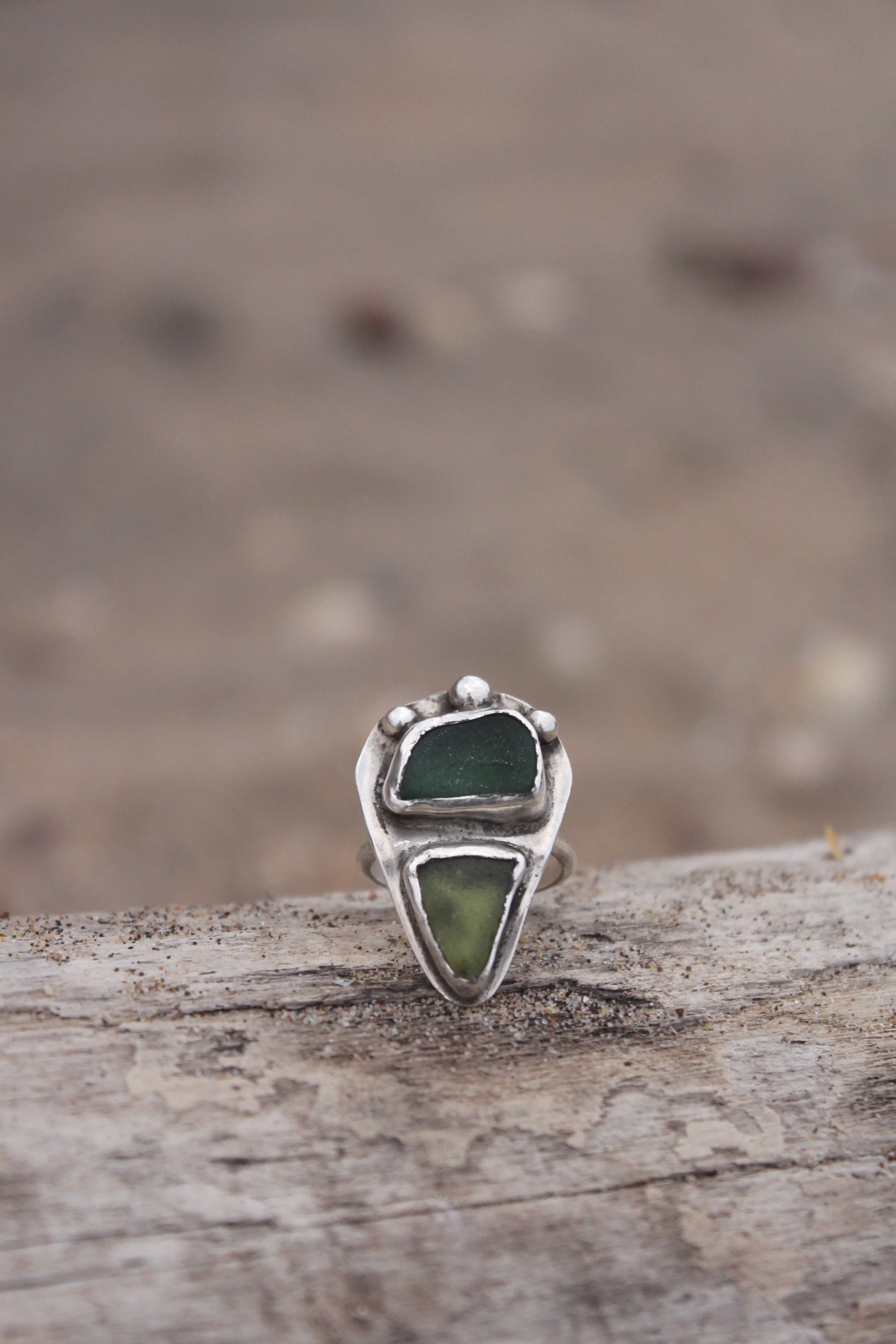 Pear Sea-glass ring
