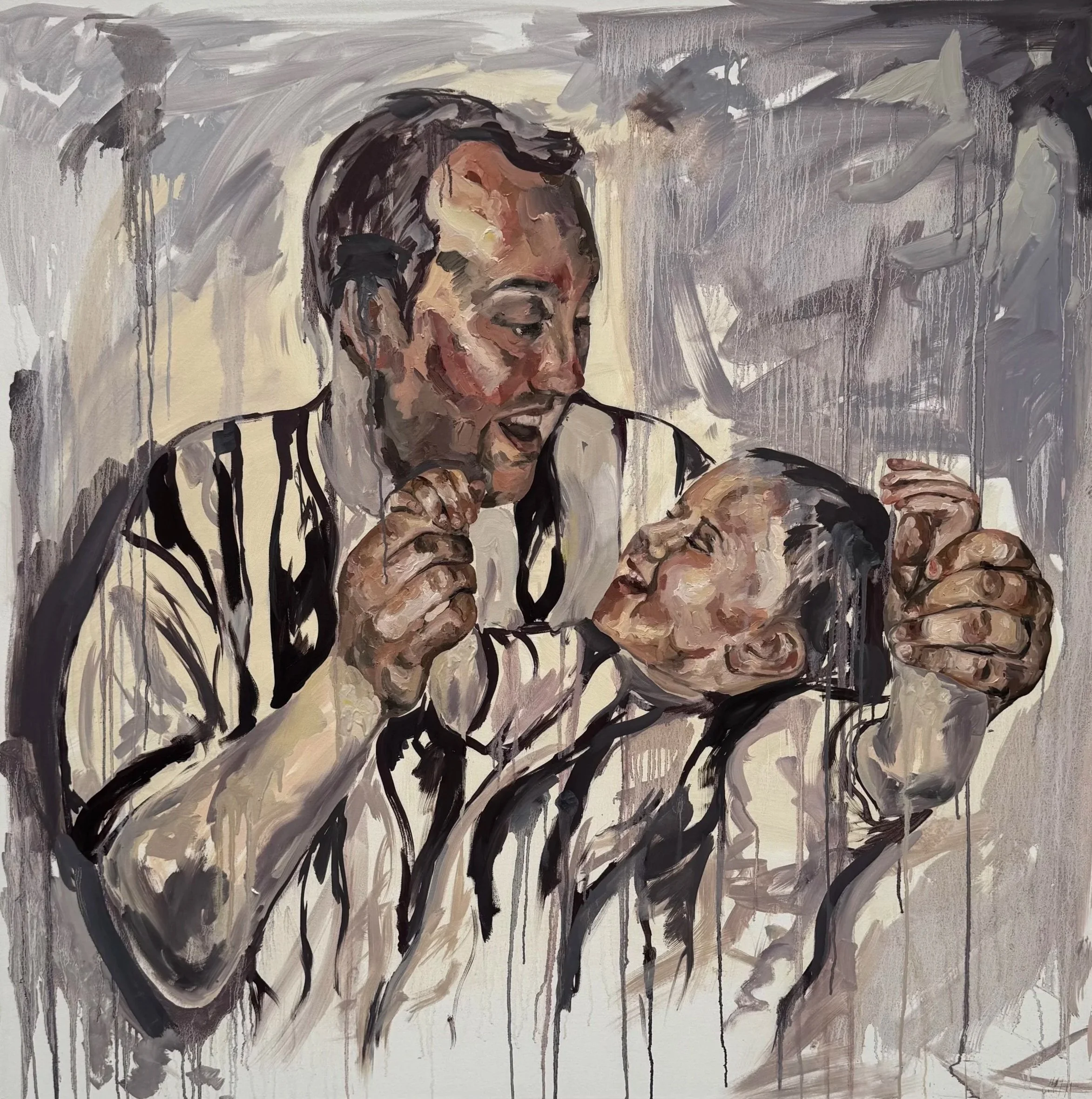 Me and Dad (2026) - Oil on Canvas, 120 × 120 cm