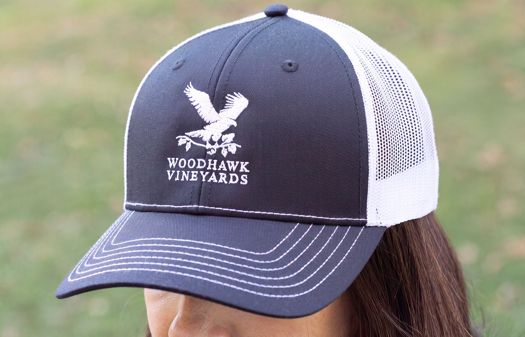 Woodhawk logo hat and glass