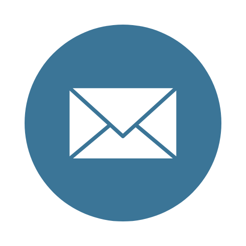 Icon of an envelope inside a blue circle, representing email or messaging